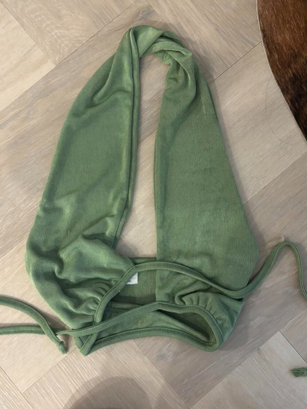 Cotton On green wrap tie crop top XXS